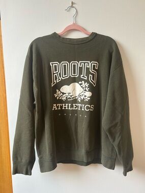 Roots Olive Green Men's Crewneck